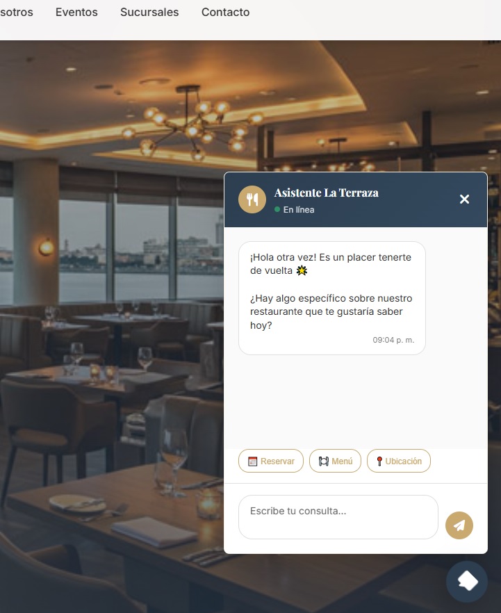 Chat integrado en sitio web